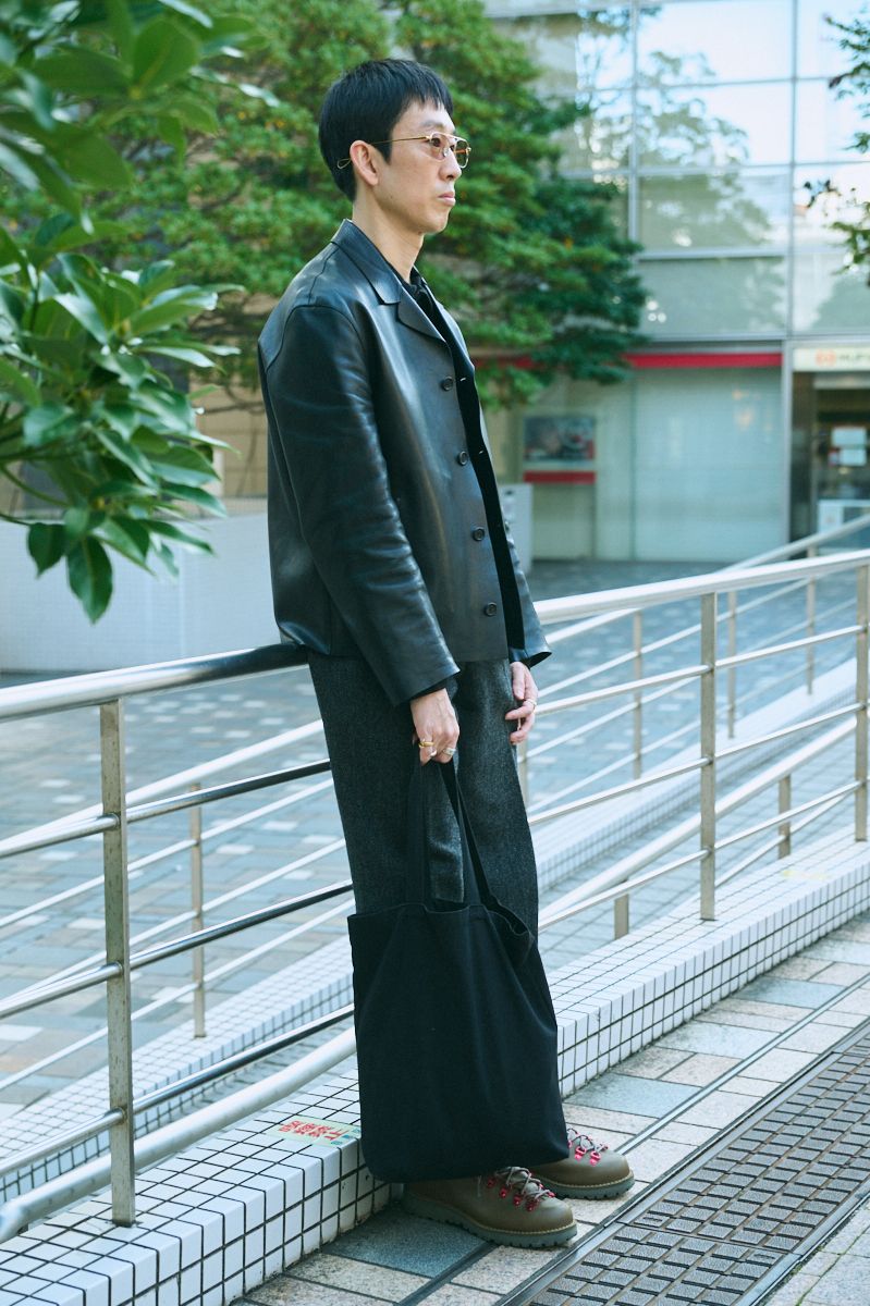 ジャケット プラダ  ポロシャツ プラダ  パンツ 古着  シューズ ダナー×スノーピーク  眼鏡 バディオプティカル  バッグ 不明  リング グッチ  リング2 古着