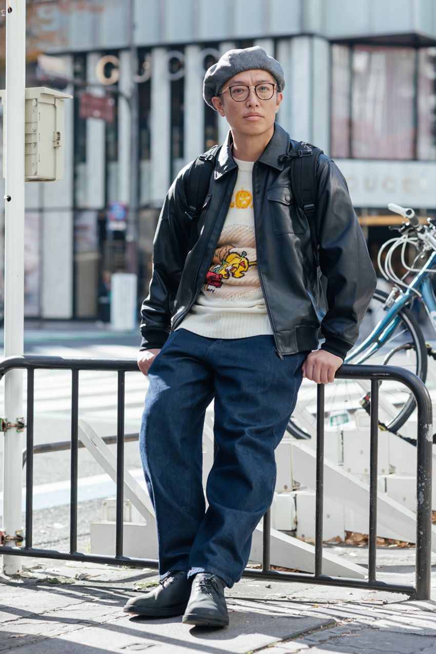 【レザージャケット×デニム】王道スタイルに変化を加えた5人のテクニックをスナップで - 5枚目の画像