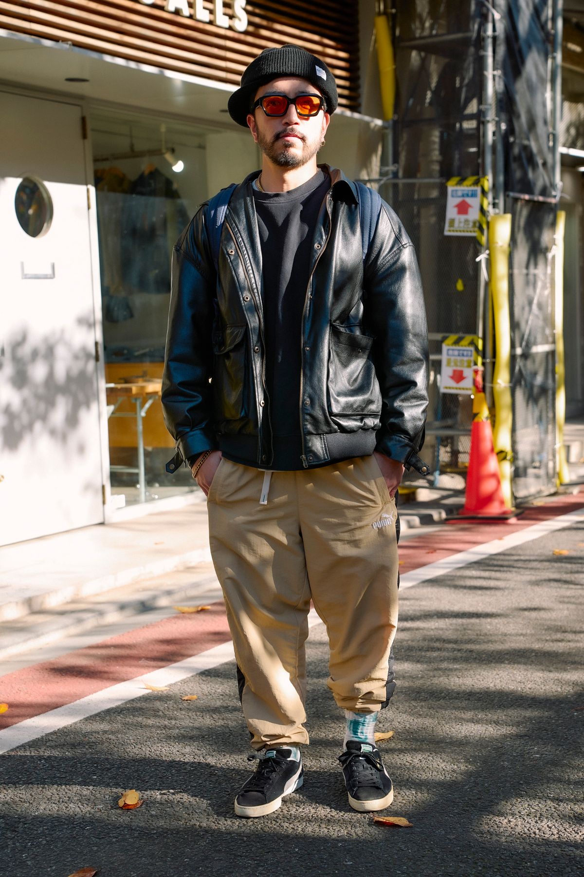 ジャケット ゾゾ  スウェット ジーユー  パンツ プーマ  シューズ プーマ  帽子 ノーブランド  眼鏡 アマゾン  バッグ ノーティカ  腕時計 カシオ  アクセサリー ノーブランド