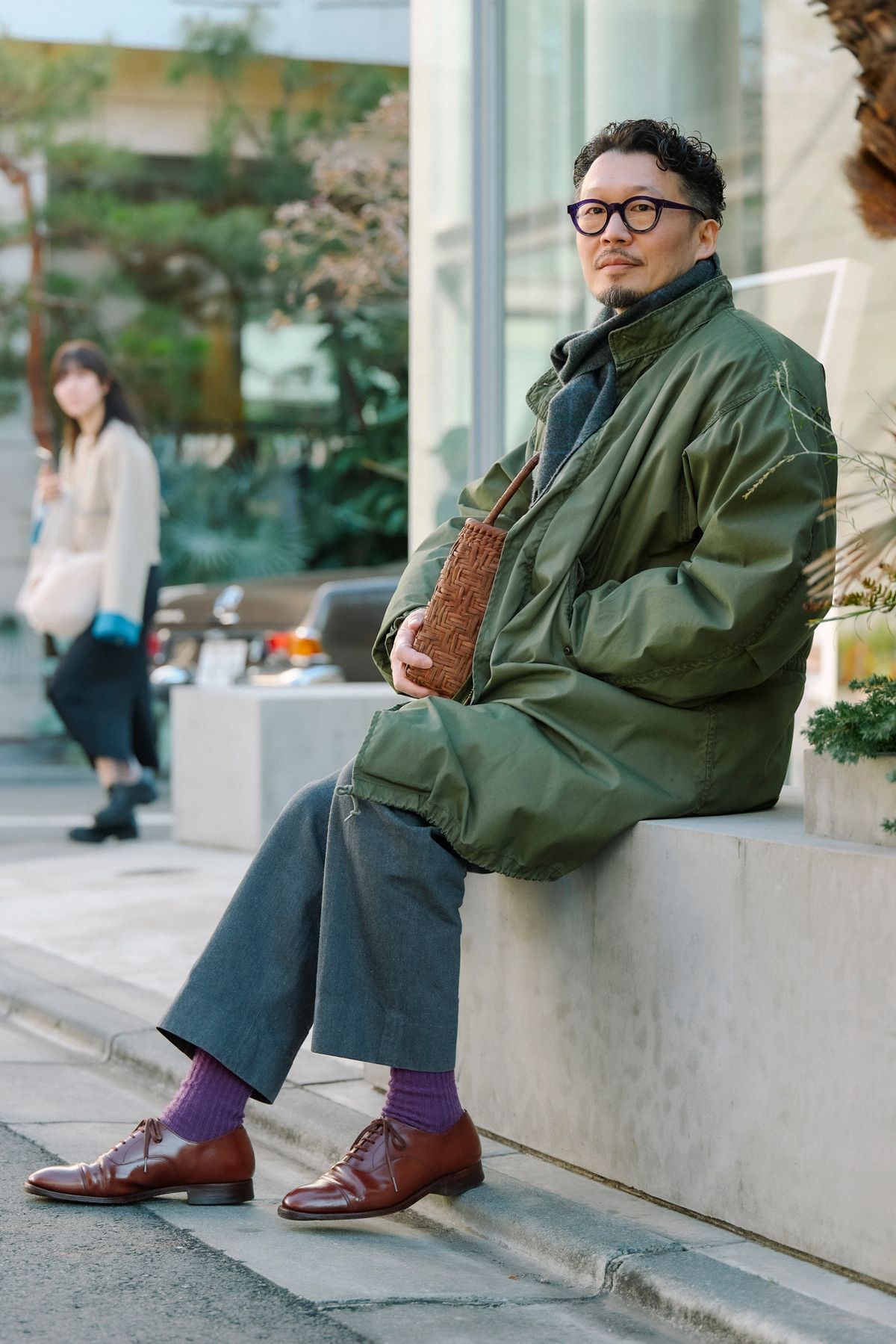 コート 古着  ベスト アナトミカ  パンツ リッチフィールド  シューズ チャーチ  眼鏡 ジャックデュラン  バッグ 不明  ブレスレット エルメス  リング 古着