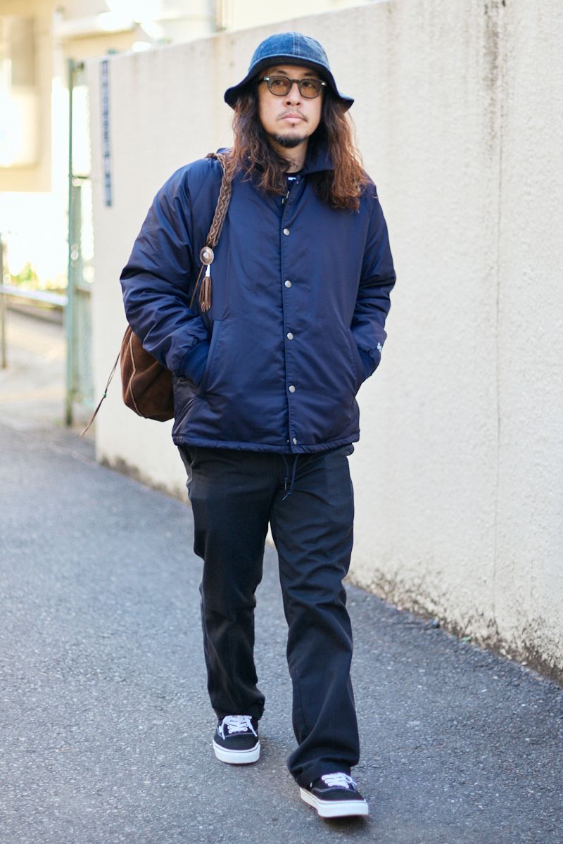 ジャケット ブルコ  パンツ ブルコ  シューズ ヴァンズ  帽子 内田縫製  眼鏡 ジュリアスタートオプティカル  バッグ ゴローズ  腕時計 ロレックス  リング ゴローズ