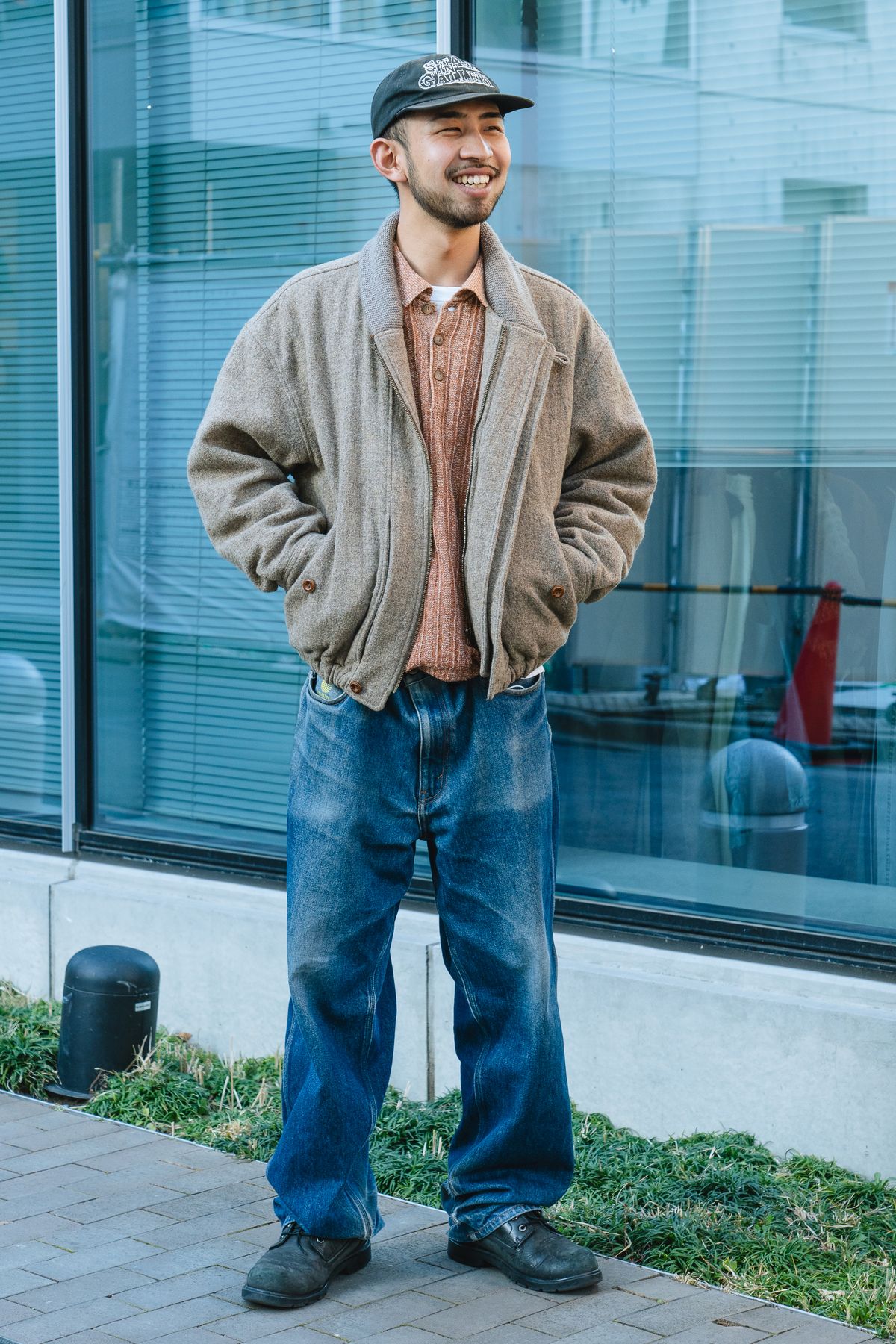 ジャケット 古着  ニット 古着  デニム ヘルレイザー  シューズ ティンバーランド  帽子 不明