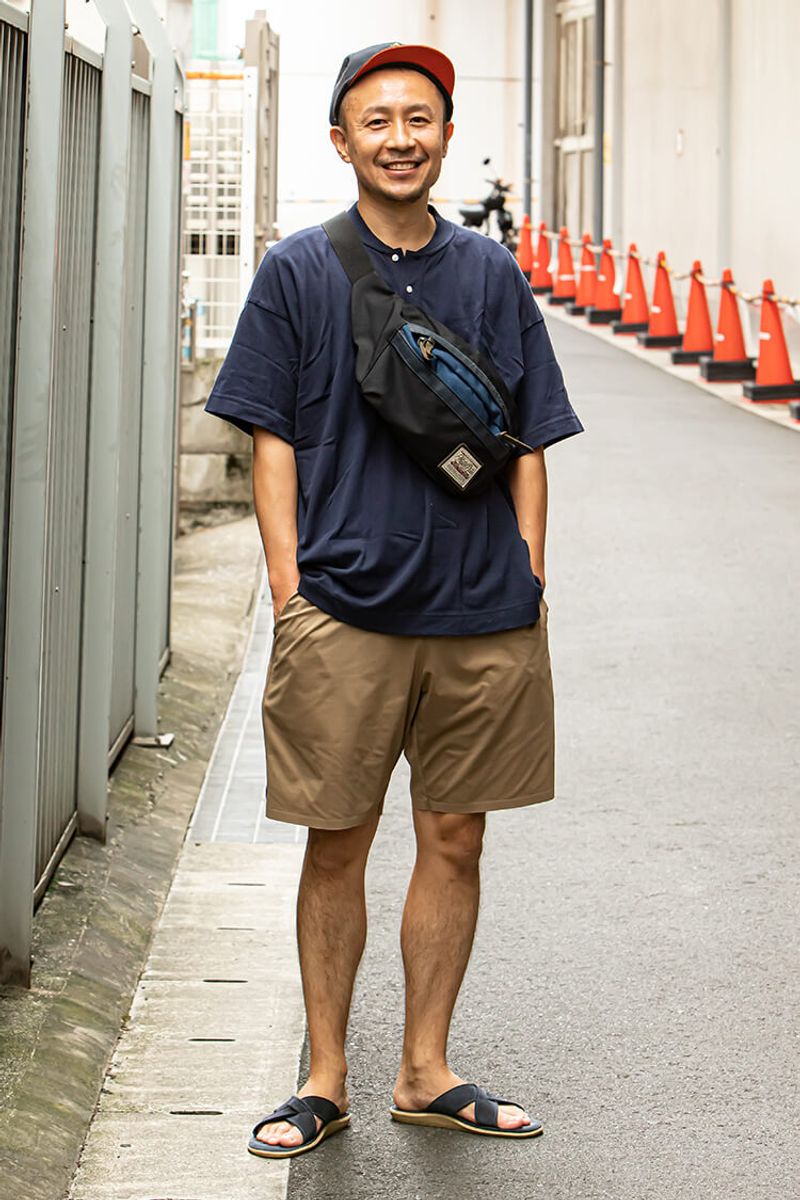 ユルめカジュアルに、レザーサンダルで大人のナイスバランス 須賀忠徳