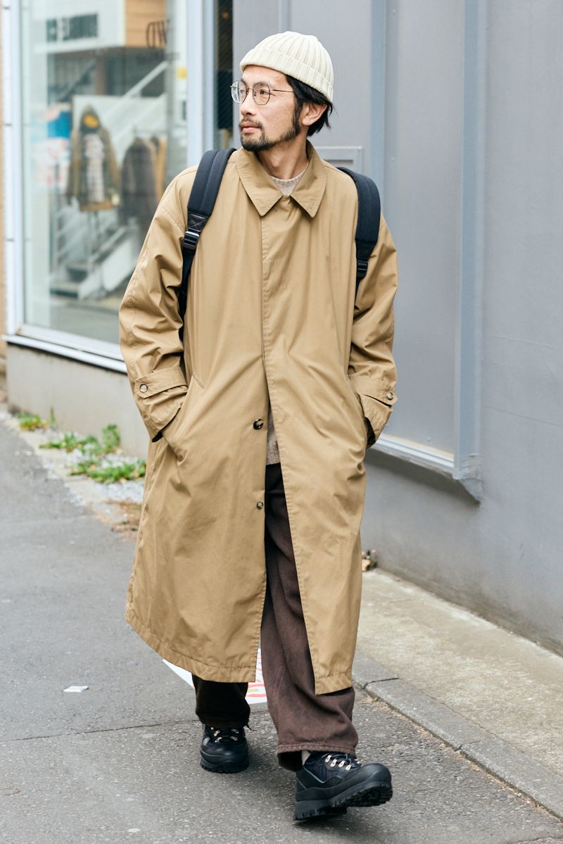 コート ザノースフェイスパープルレーベル  ニット ユニクロ  パンツ 不明  シューズ ワンサードリサーチ  帽子 カリフォルニア  眼鏡 金子眼鏡  バッグ ワンサードリサーチ  リング ハリウッドランチマーケット