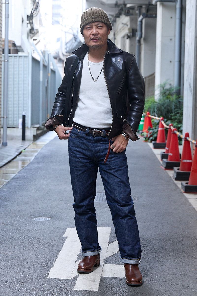 ファインクリークレザーズのライダーズジャケットコーディネート | 260130-1645-03 森 清隆