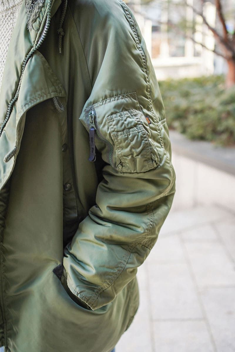 アルファインダストリーズのアウターコーディネート | 260218-1821-54 パク・ヒノ 7枚目の写真