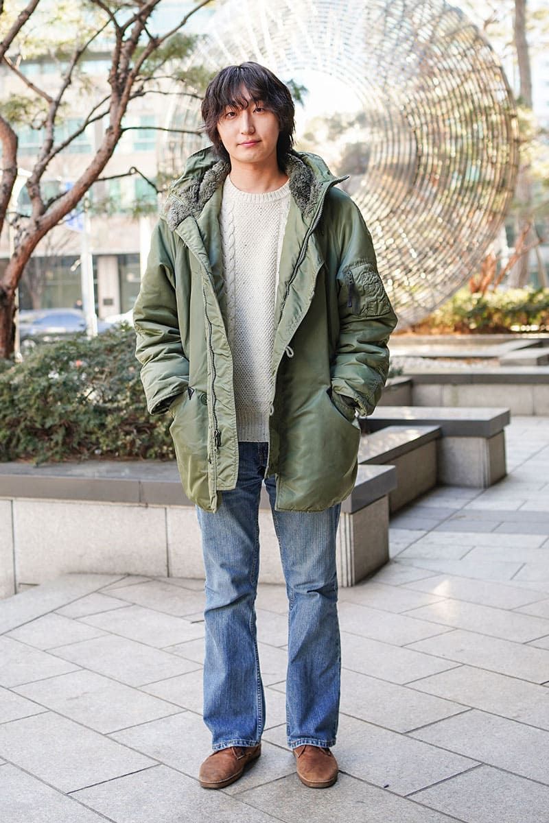 アルファインダストリーズのアウターコーディネート | 260218-1821-54 パク・ヒノ