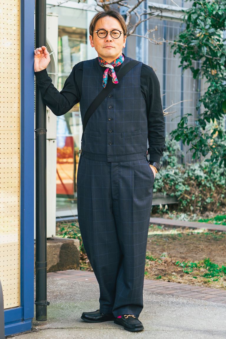 オールインワン ユナイテッドアローズアンドサンズ  Tシャツ ユナイテッドアローズ  シューズ パラブーツ  眼鏡 アヤメ  バッグ メゾンマルジェラ  腕時計 カシオ  スカーフ ユナイテッドアローズ