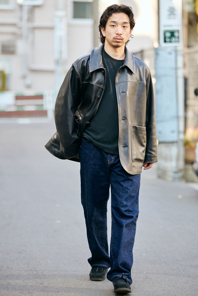 コート ユニフォームエクスペリメント  Tシャツ ラルフローレン  デニム ユニフォームエクスペリメント  シューズ クラークス  ブレスレット 不明  ブレスレット2 不明  リング ワコマリア  リング2 古着