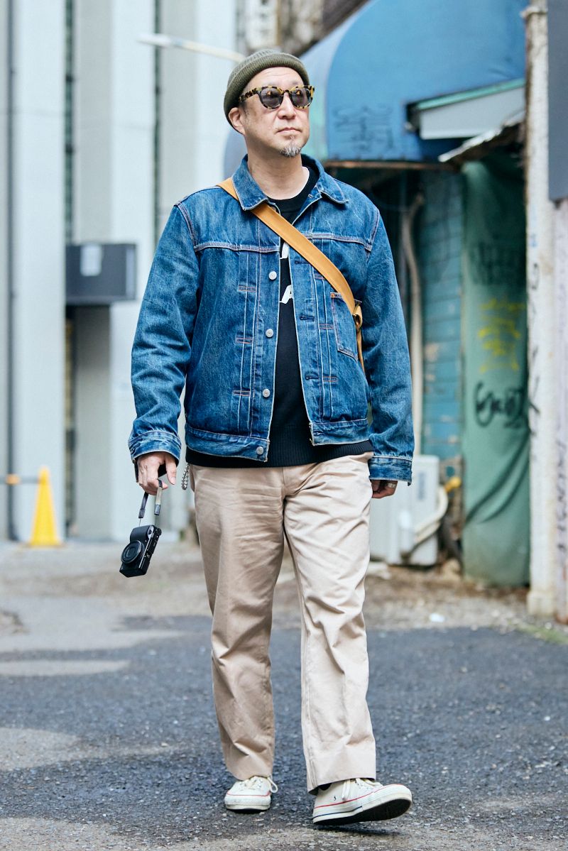 Gジャン リーバイス  ニット エルエム  パンツ ピーティーアルフレッド  シューズ コンバース  帽子 ナイジェルケーボン  眼鏡 アンクラウド  バッグ アミアカルヴァ  リング ティーアンドエム