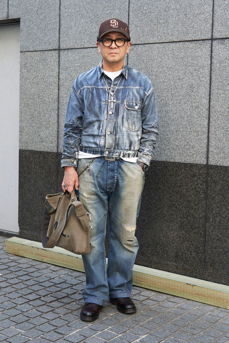 ベルベルジン×リーバイス×アイジュンヤワタナべマンのGジャンコーディネート | 260223-1837-38 shiba