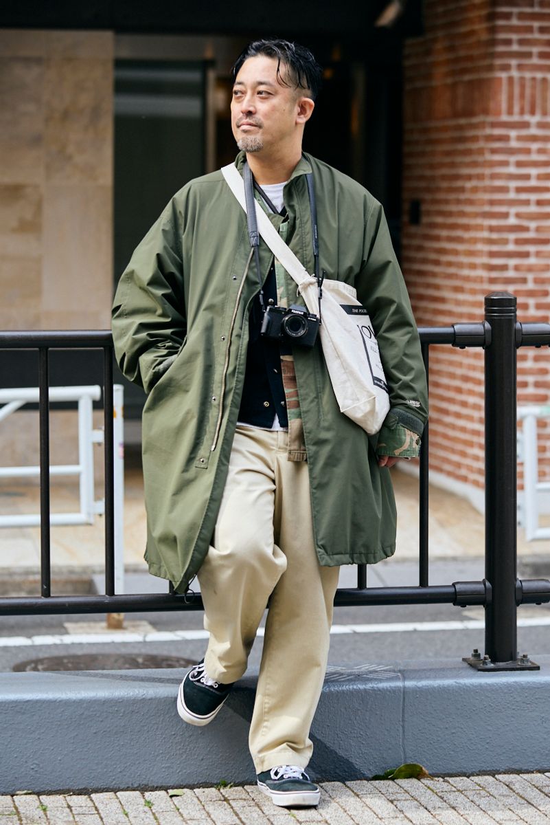 プラスフェニックス×フリークスストアのコートコーディネート | 260326-1042-34 板花洋平 3枚目の写真
