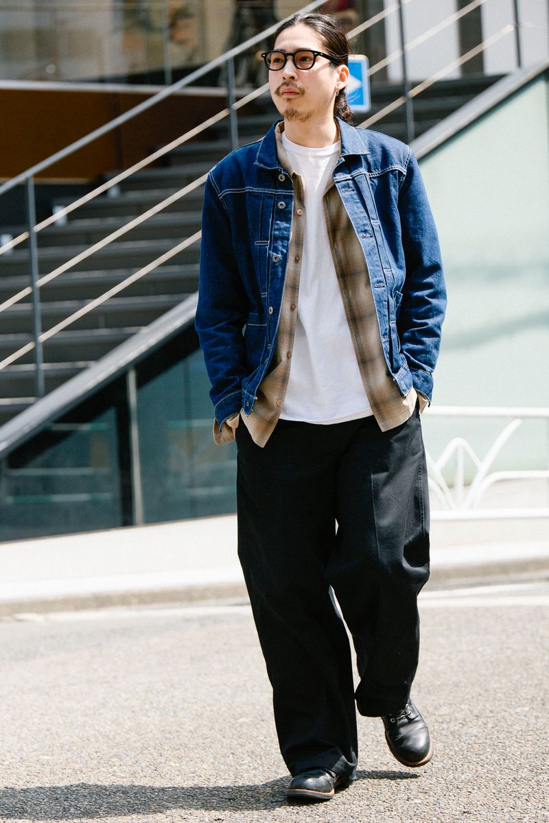 リーバイスのGジャン、Tシャツコーディネート | 260402-0253-17 宇内 彰 3枚目の写真