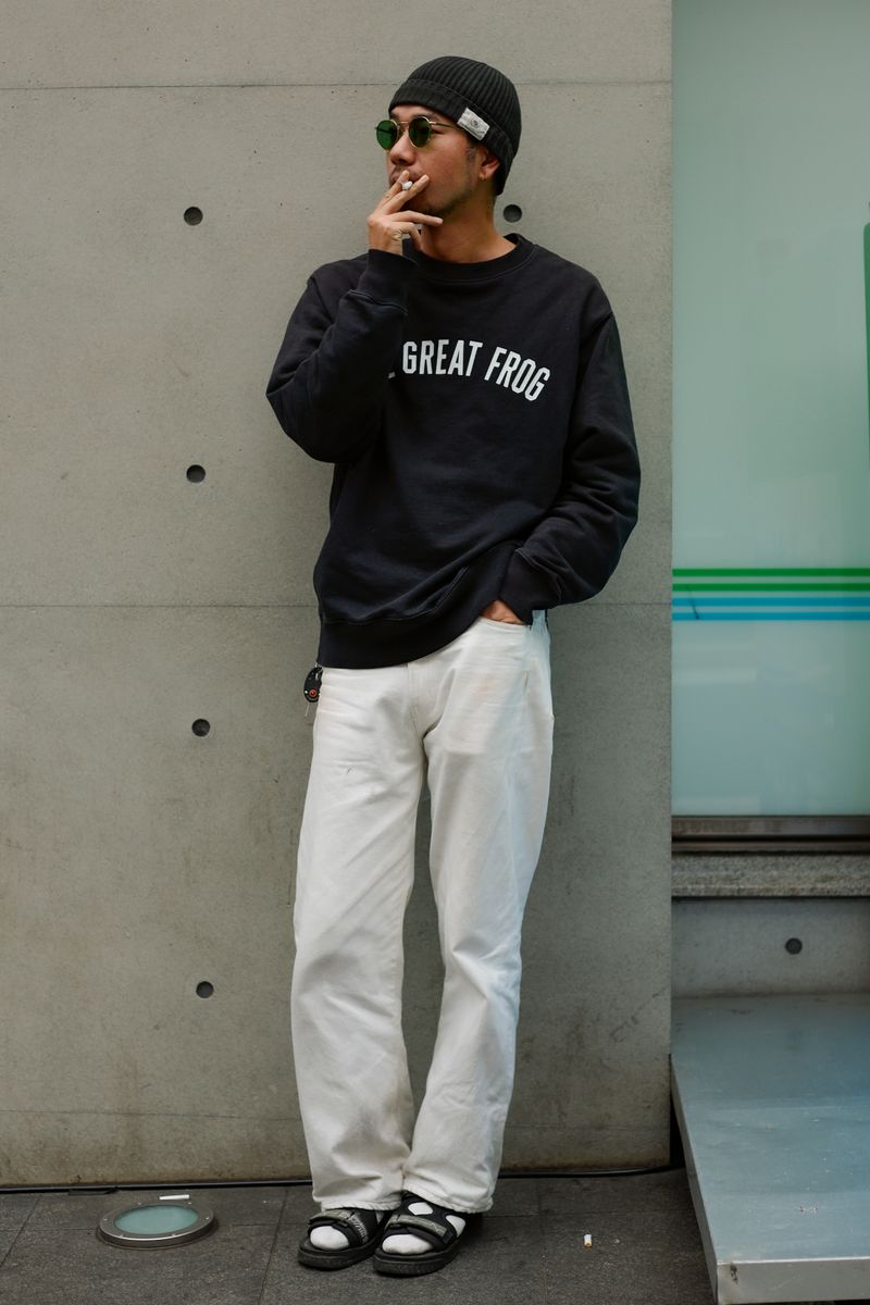 ザグレートフロッグのスウェットコーディネート | 260411-1350-43 大村達郎