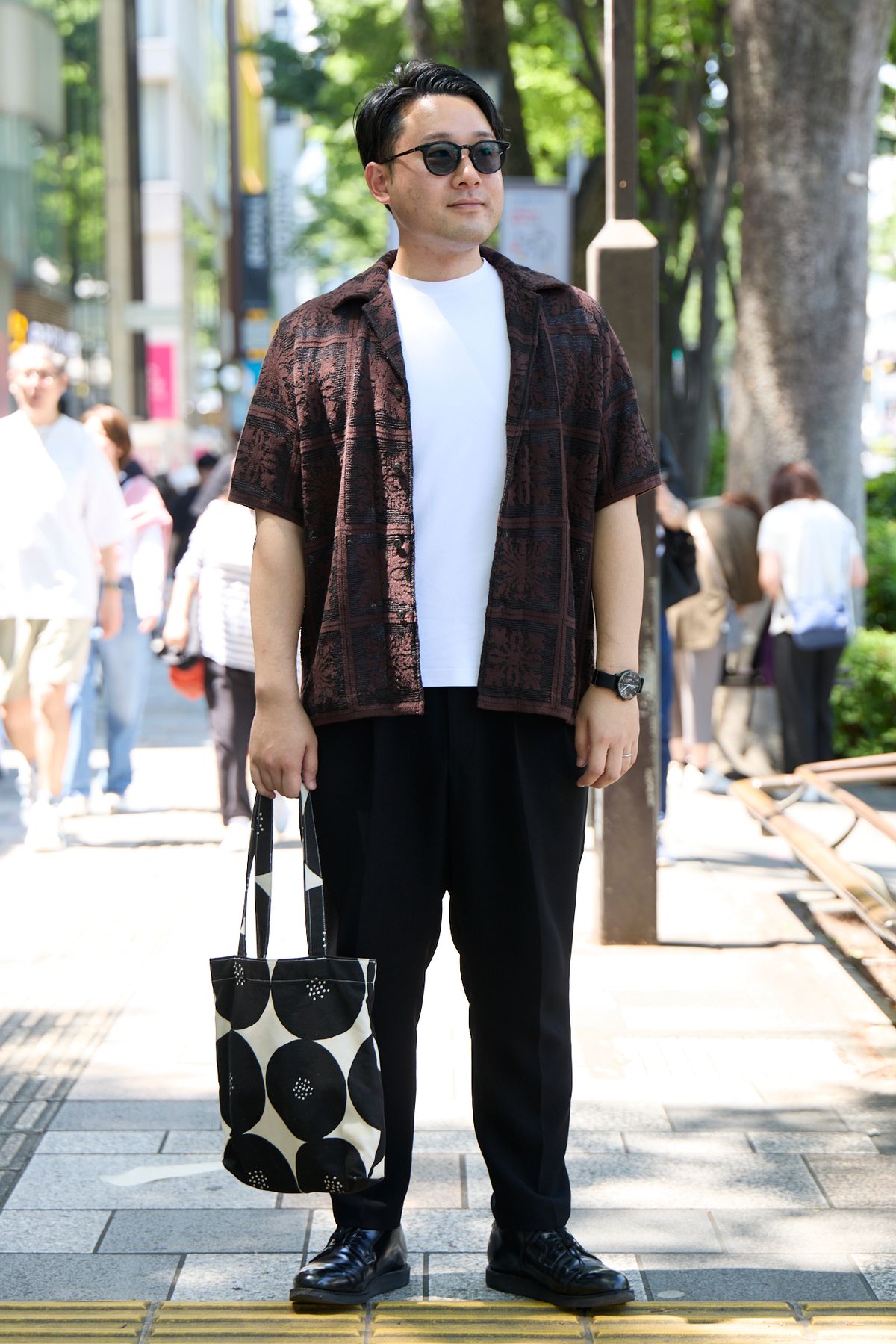 眼鏡 ジンズ  シャツ コーヘン  Tシャツ ユニクロ  パンツ エヌハリウッド  バッグ ハンドメイド  アクセサリー ノーブランド  腕時計 イッセイミヤケ  シューズ レッドウィング