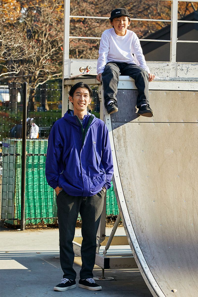 親子でいいメイクする王道スケーターファッション 三瓶博朗