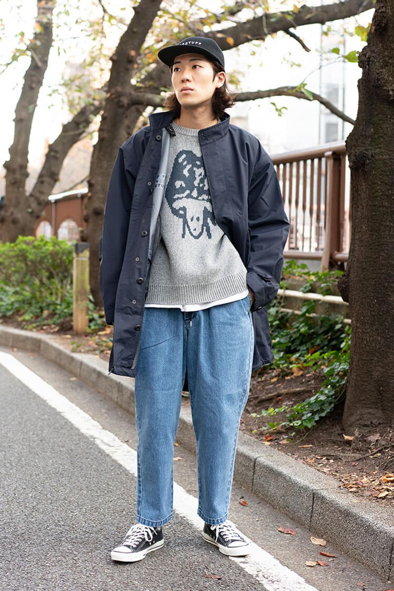 ミドル丈コート、太デニム、レイヤード。三拍子揃った“今風”のお手本！ 木和田昴
