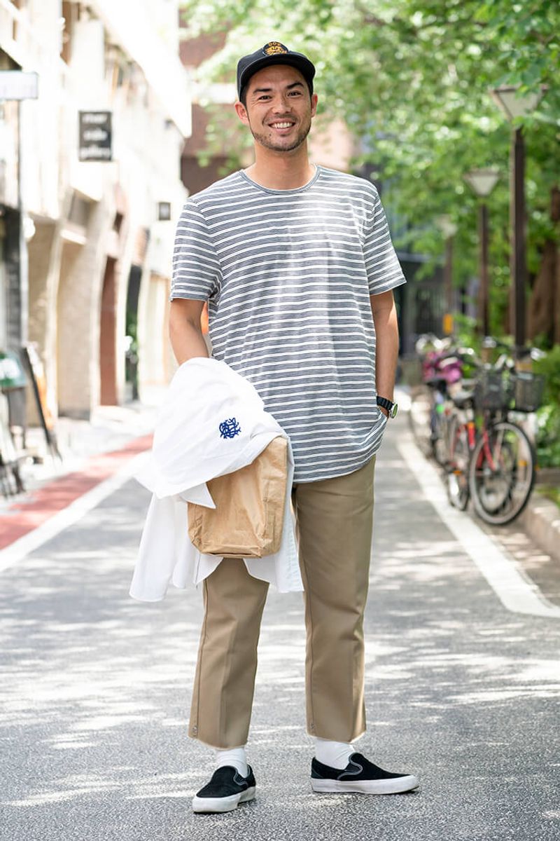 ボーダー×チノパン×スリッポン＝爽やかスタイルの方程式 一柳夢吾