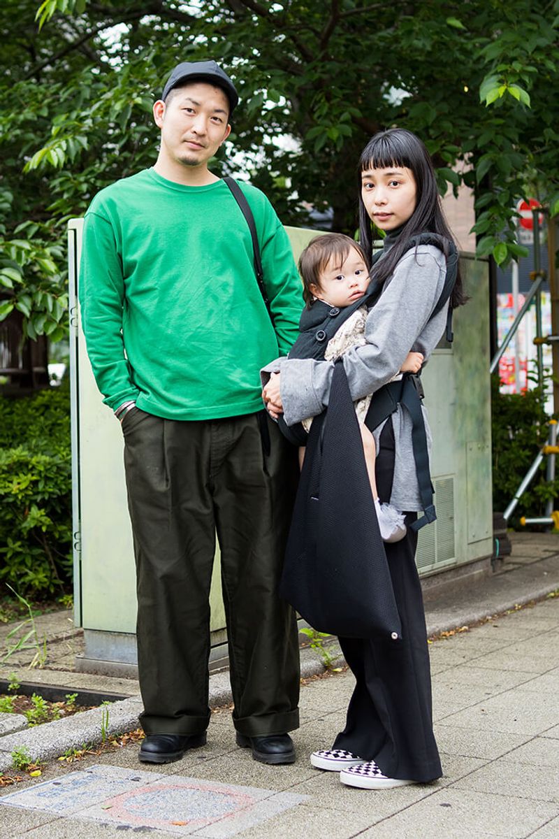 鮮やかグリーン×オリーブの明暗でメリハリコーディネイト 左野雄也