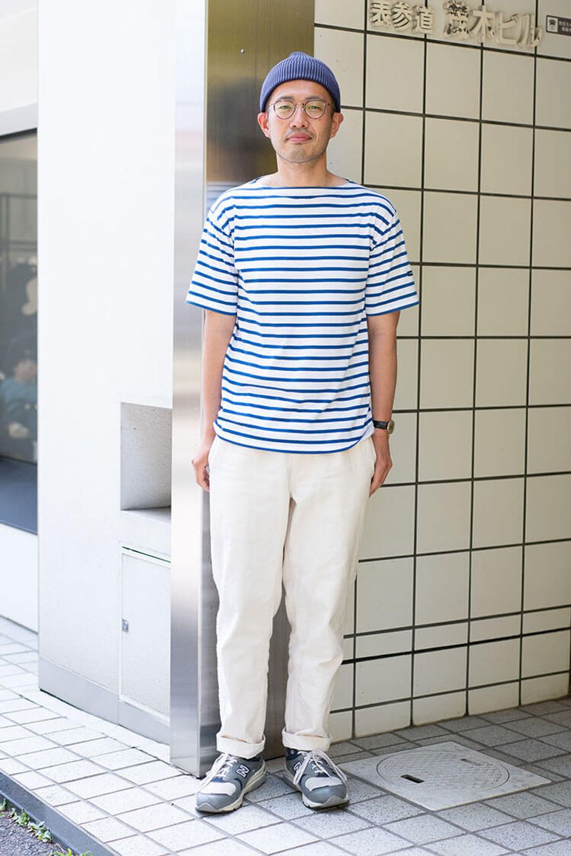 徹頭徹尾ネイビー&ホワイト。マリンテイストの街使い代表 小林陽一