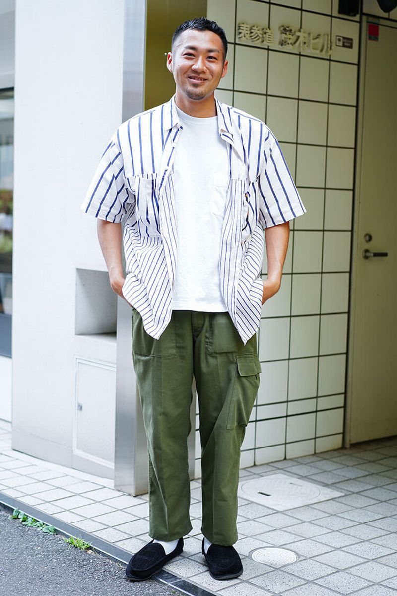 白T×軍パンを、サラッと格上げするシャツとローファーの効能 菰田恭介
