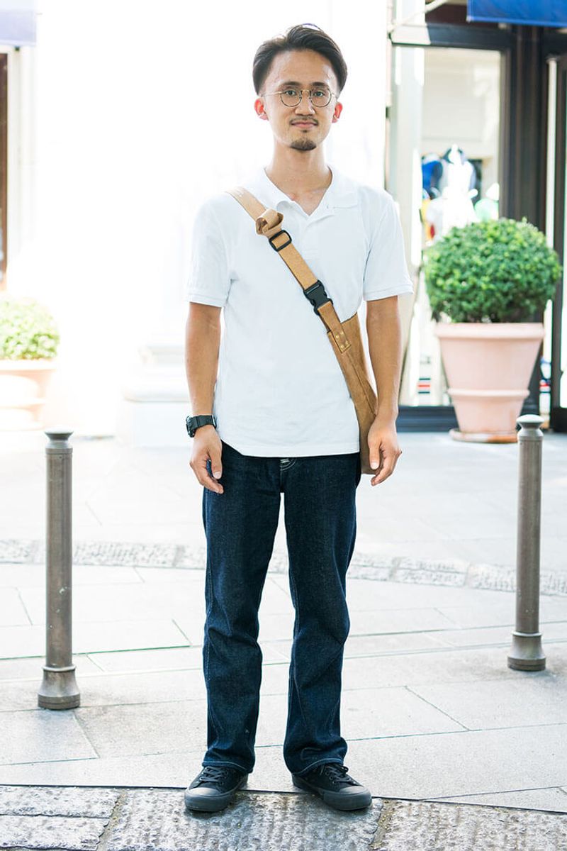 細マッチョないいカラダは、ジャストサイズなポロシャツで嫌味なく 山中良介