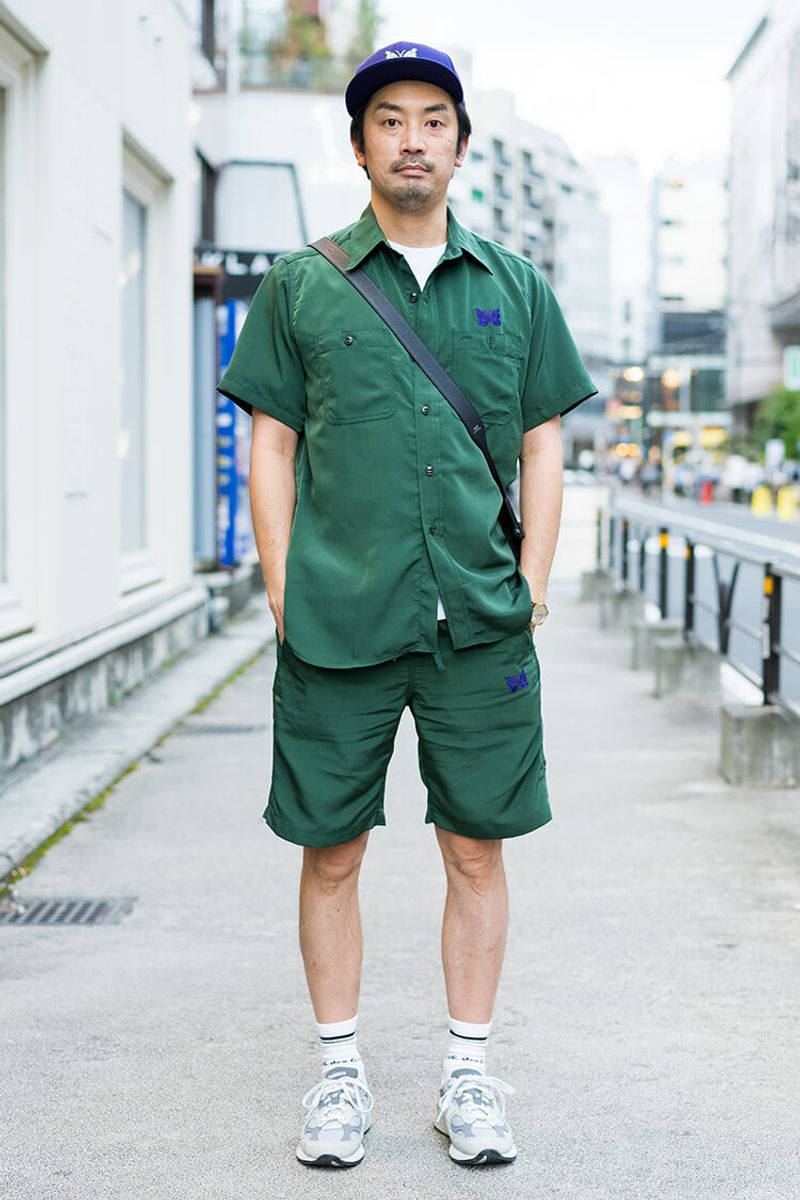 ニードルズのセットアップで、楽して完成度の抜群のストリートスタイル 萩野孝知