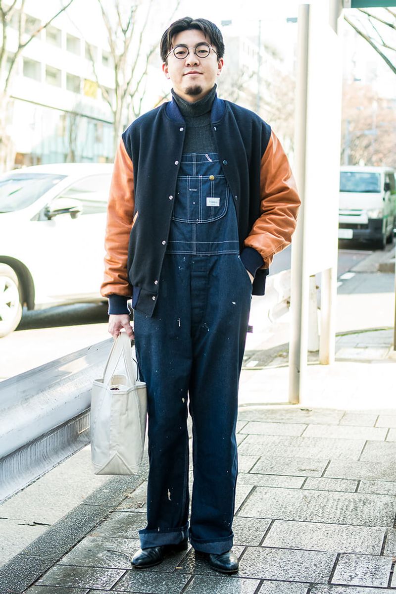 ジャストサイズ、濃色、革靴。オーバーオールをスッキリと着こなす方法 杉本