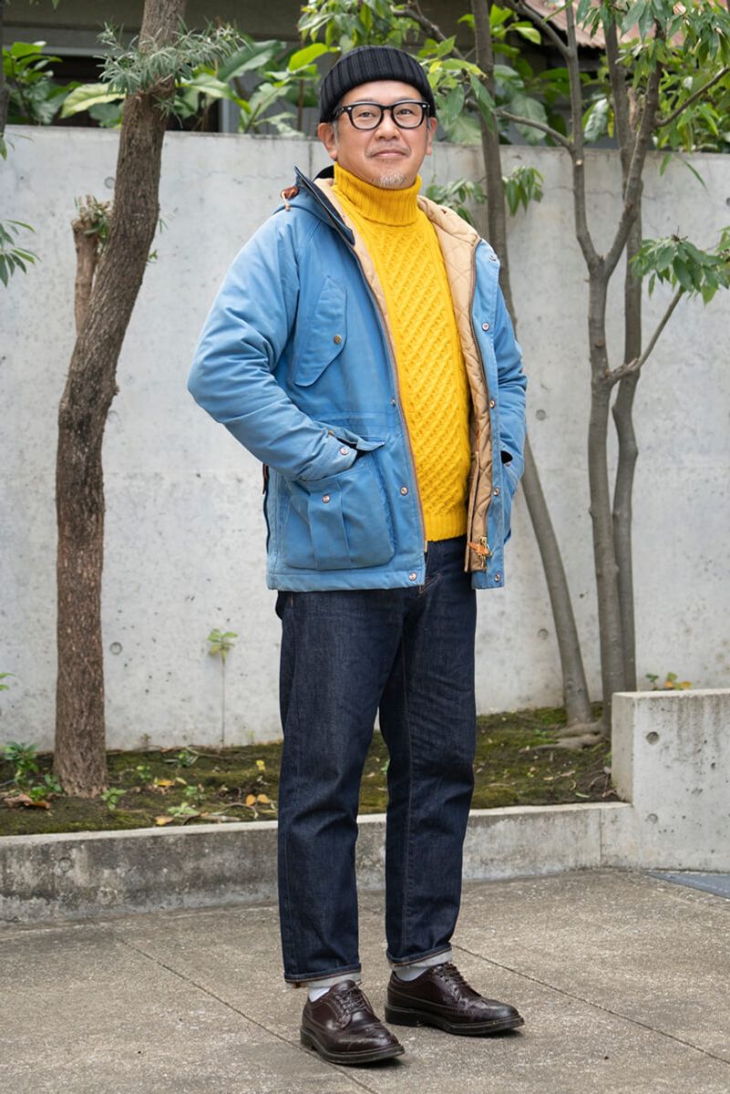 オールドスクールなマウンテンパーカを、新鮮に見せる色使い 茂田智仁