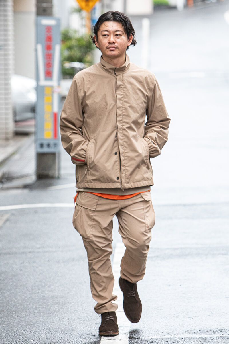 全身アースカラーの“攻めた”ミリタリールック 中澤翔生