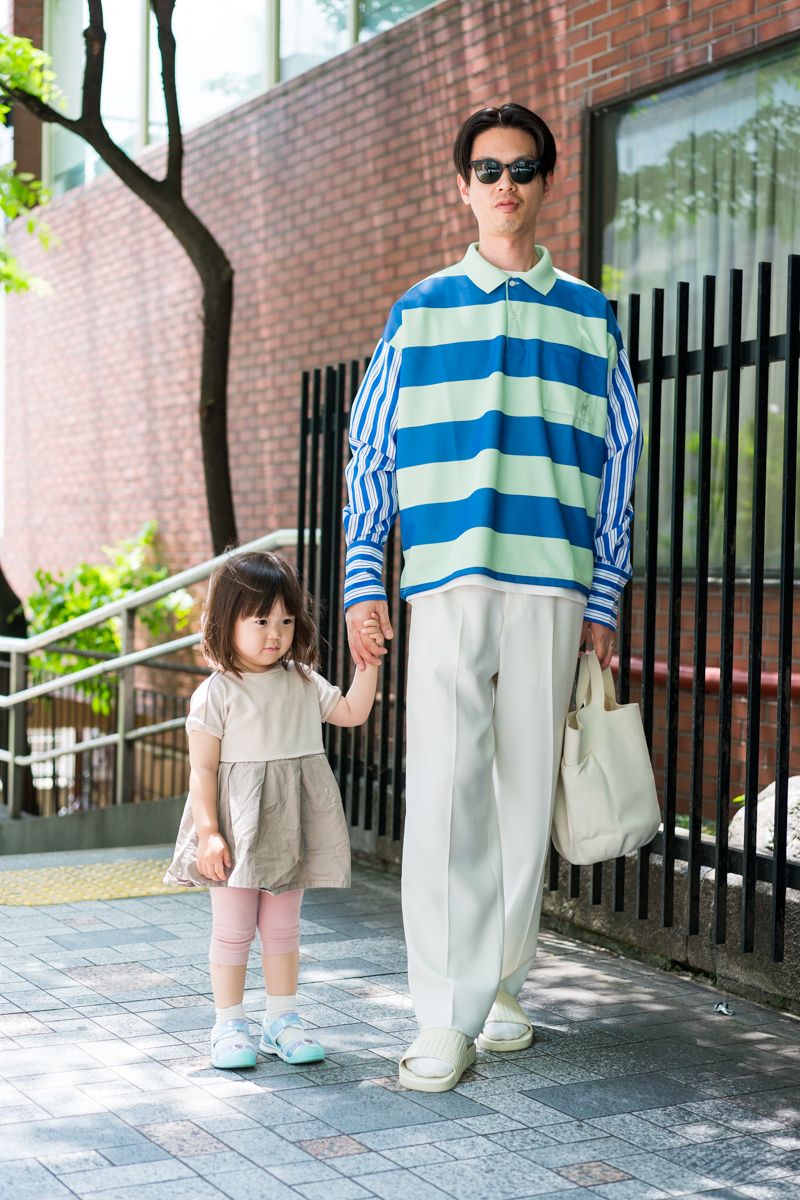 大人かわいい休日のラガーシャツコーデ 榎本洋輔