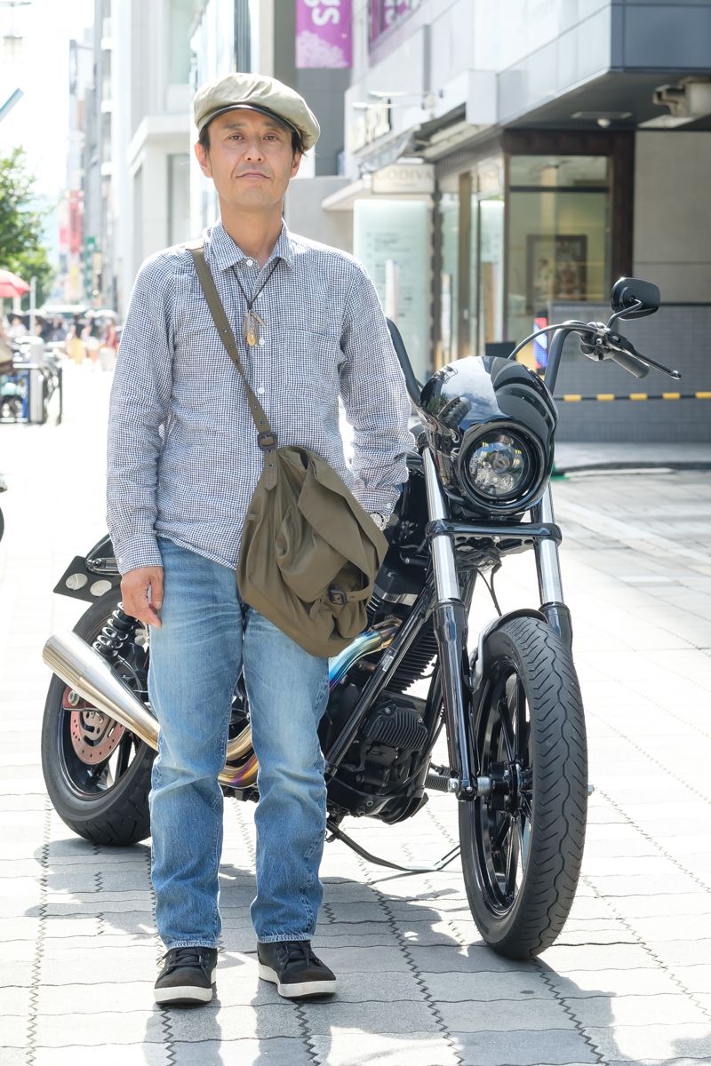 愛車ハーレーに合わせてアメカジで統一 鳴瀧幸男