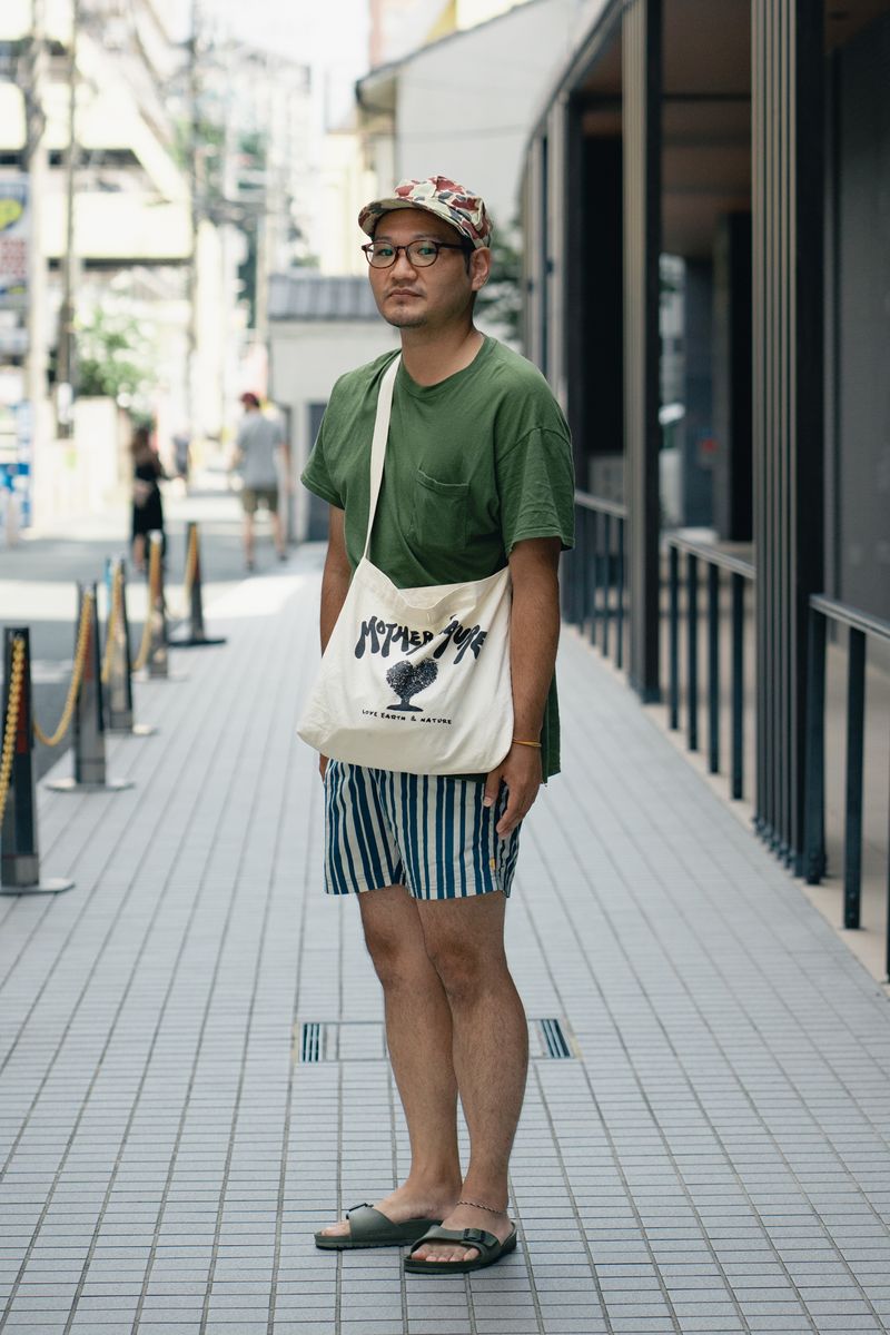 カモ柄とストライプで柄×柄のオンパレード 笠村啓司