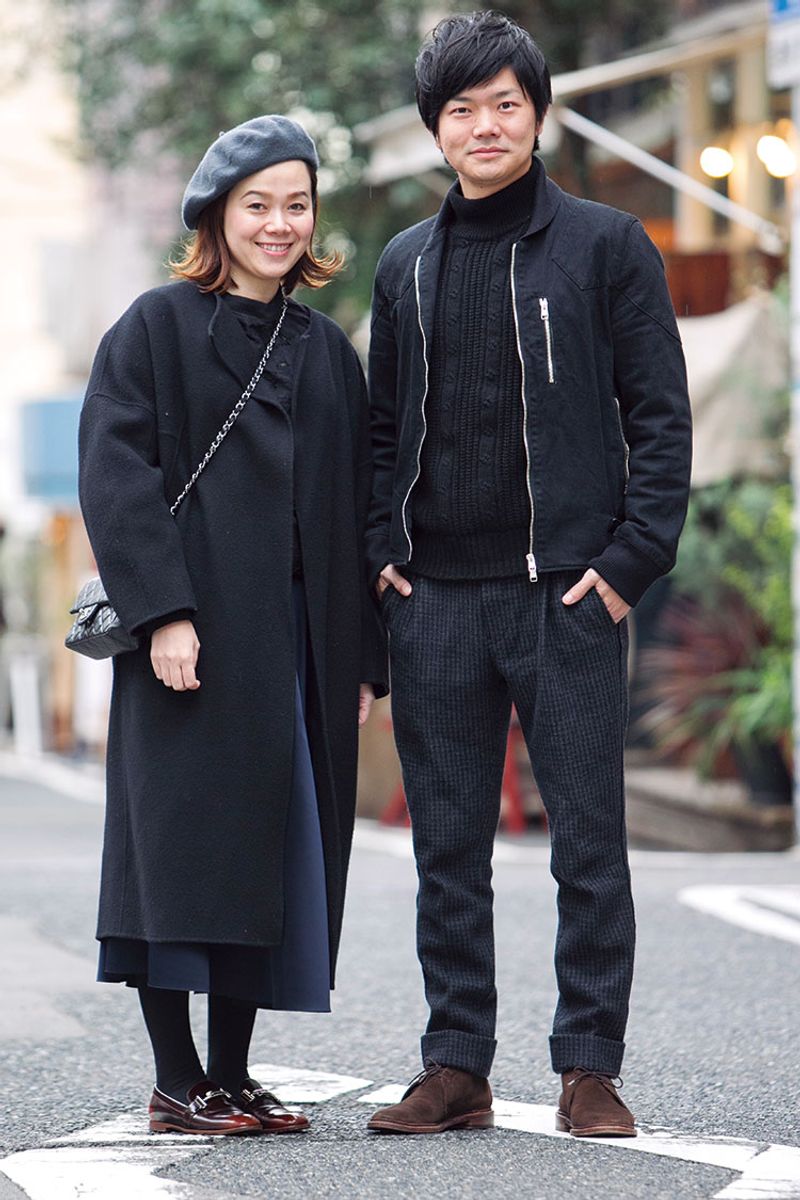 オールブラックだけど単調じゃない。柄や編み地の違いで魅せる 矢野佑治