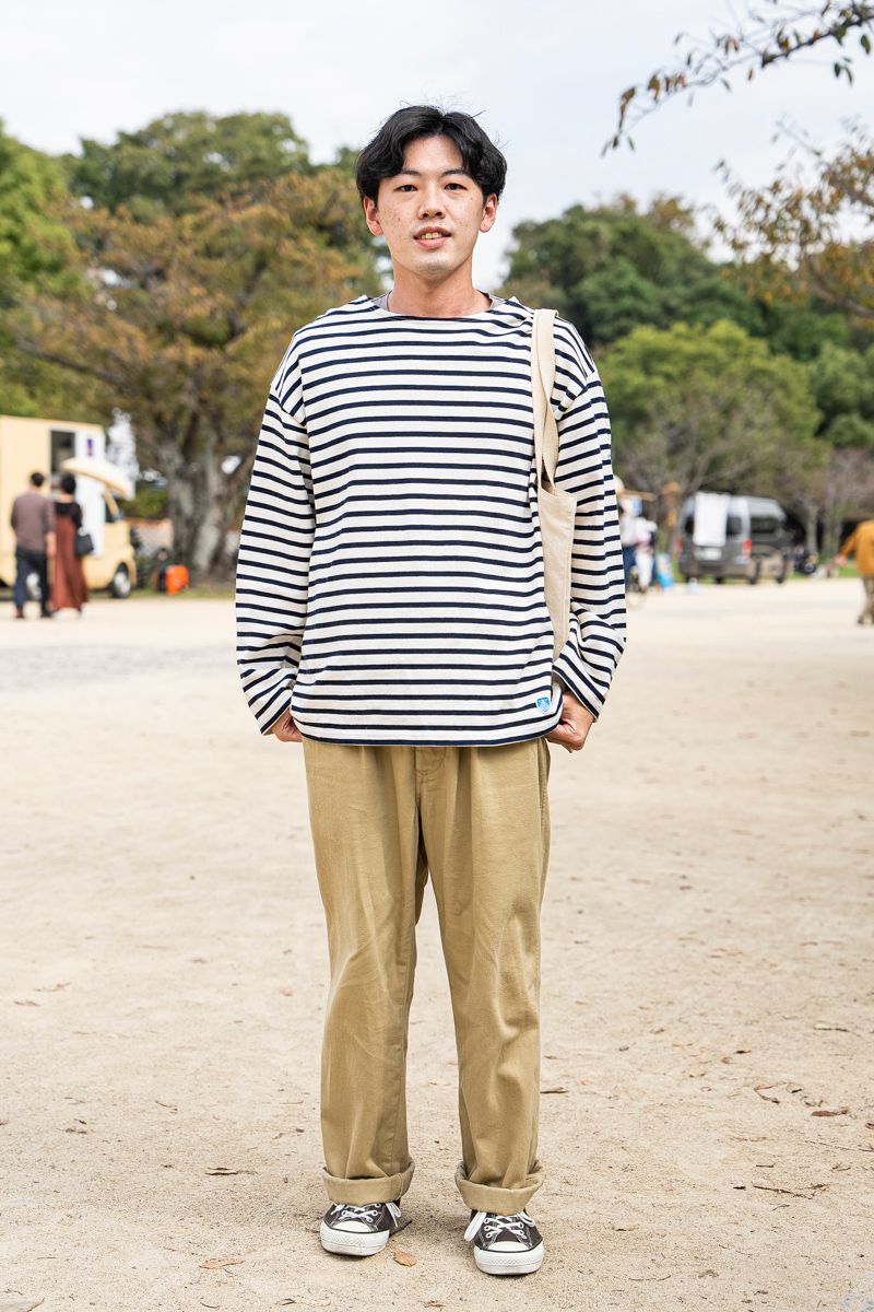 ボーダーのロンTが映えるシティボーイコーデ 水島準平