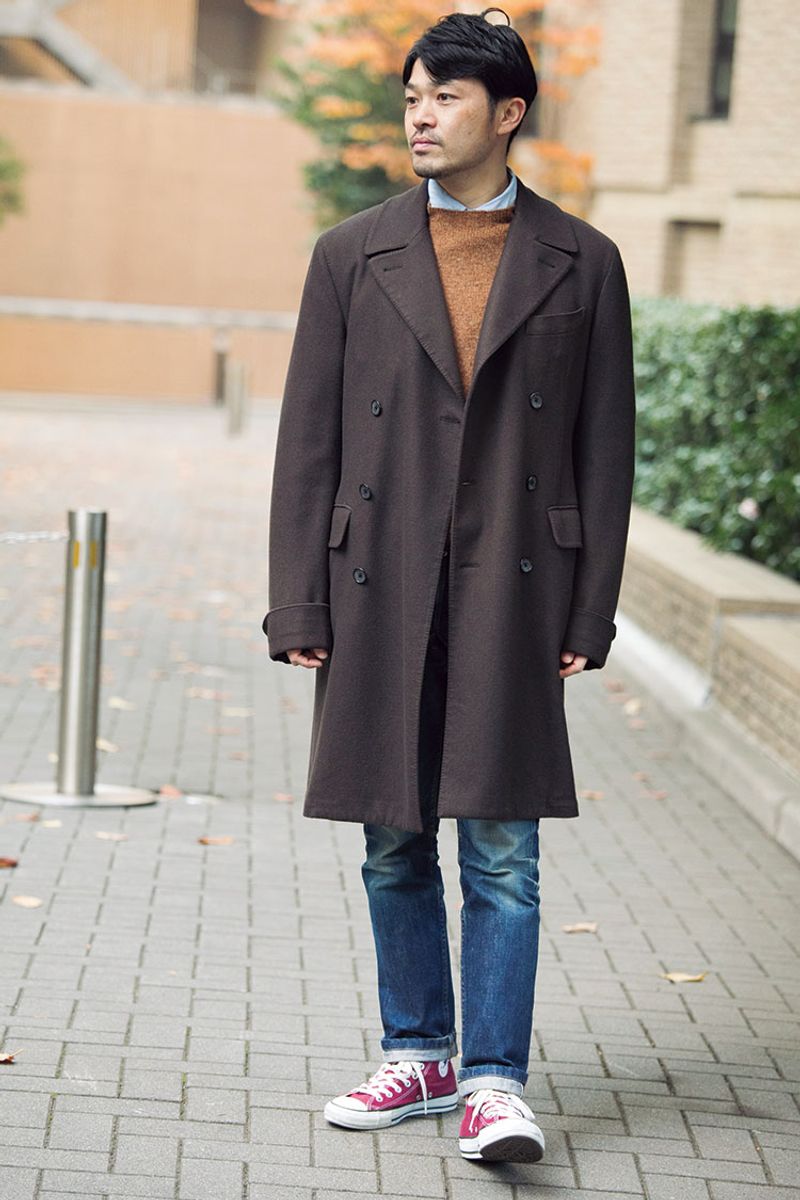 運命的に出会ったコートはプレッピースタイルを格上げしてくれる1着。 「八木通商」メンズPR大畑広志