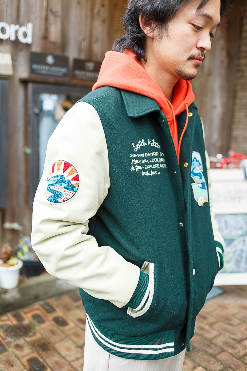 カレッジ風スタジャンにオレンジが利いてる 東海林大輝 3枚目の写真