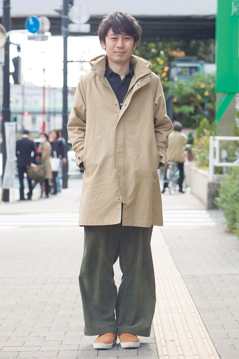 挑戦したい”Aライン”。ボリューミーなボトムスをトップスで締めて。 野本篤則