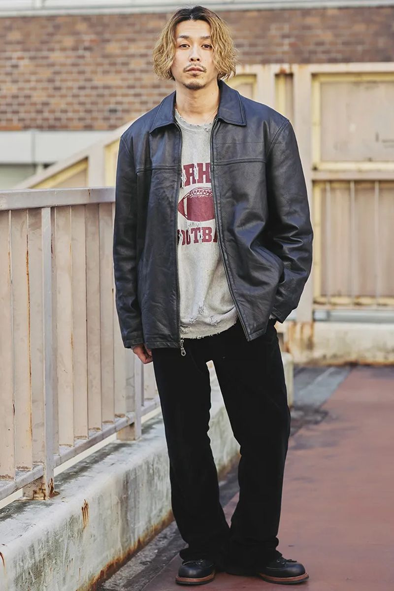 ラフな定番スタイルを素材感の違いで新鮮に Takahiro Kawashima