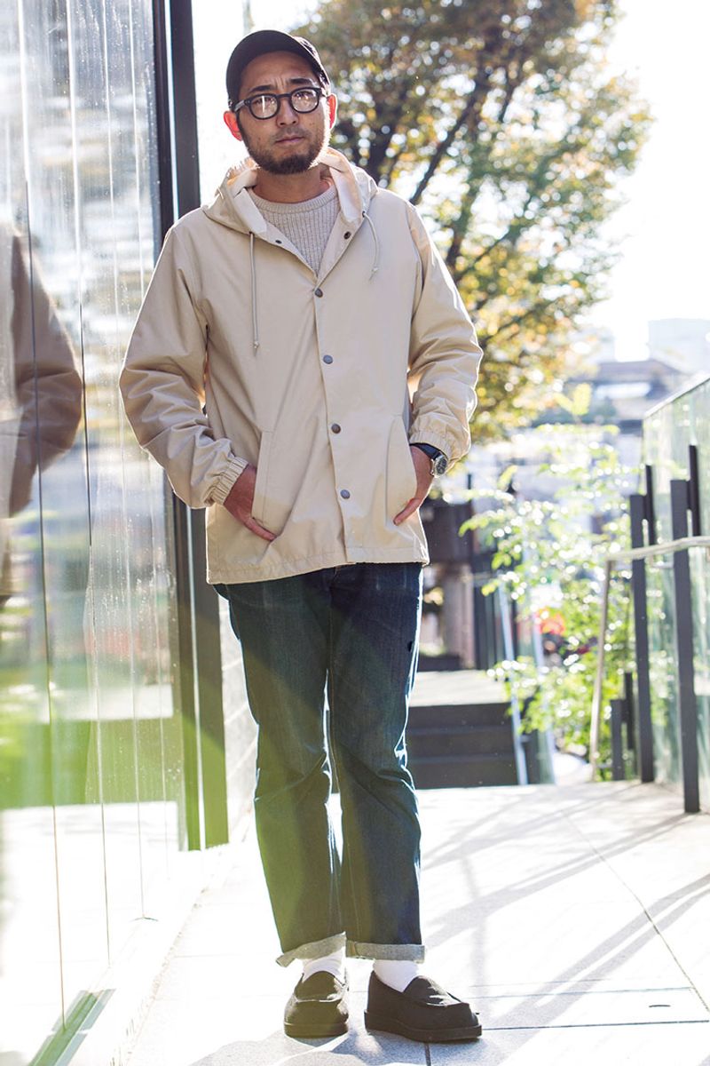 シンプルな着こなしの中に見せる、バランス感。デニムカジュアルの好例 吉澤和樹