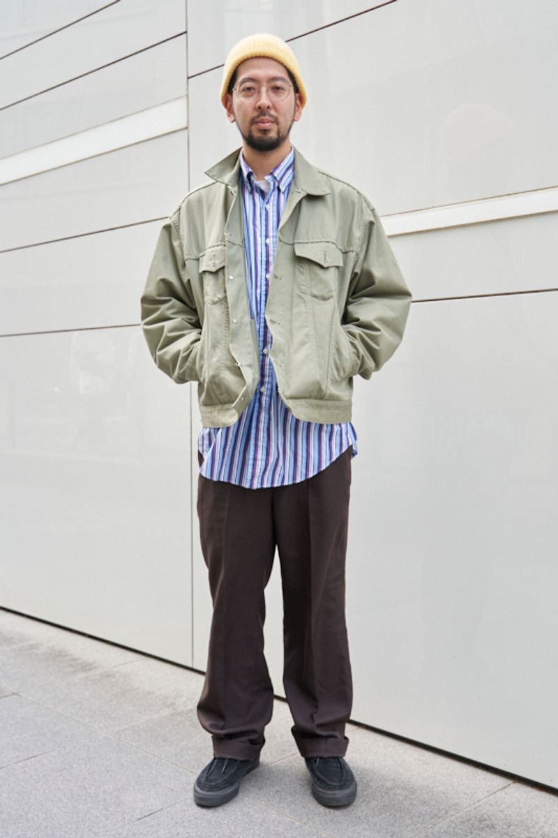 レイヤードで活きるストライプの視覚効果 村上将太