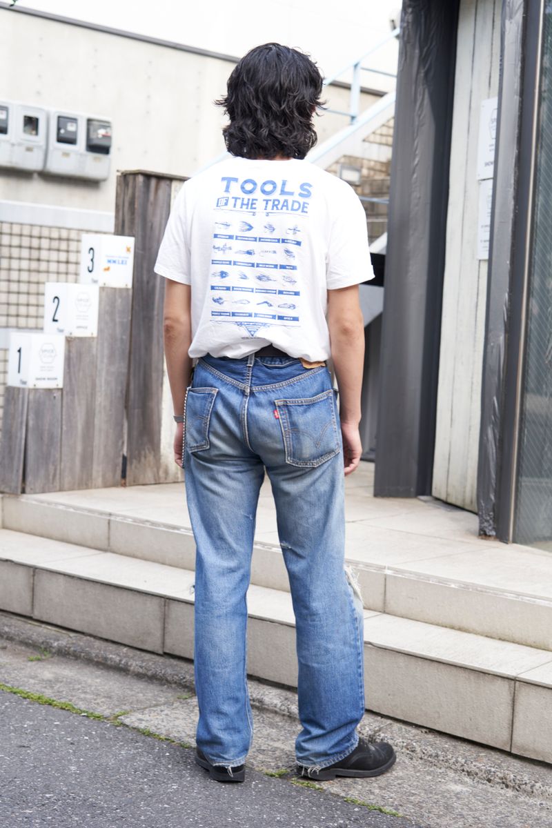 クラッシュデニムが主役のロックな装い 櫻井遼太郎 2枚目の写真