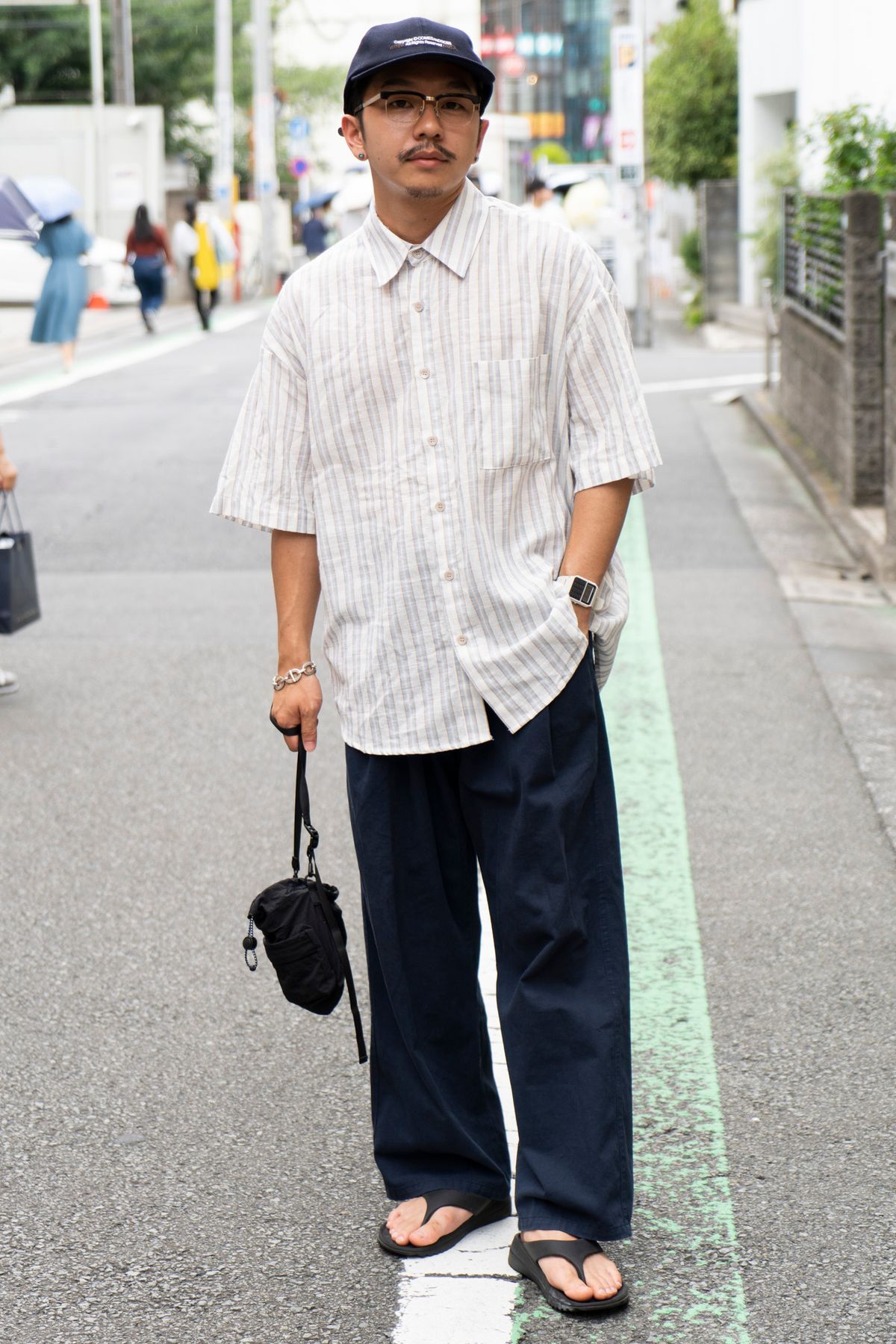 シャツ オプト  パンツ オプト  シューズ オプト  帽子 カムズアンドゴーズ  眼鏡 増永眼鏡  バッグ オプト  ピアス ビームス  ブレスレット ヴィンテージ  リング エルメス  腕時計 カシオ