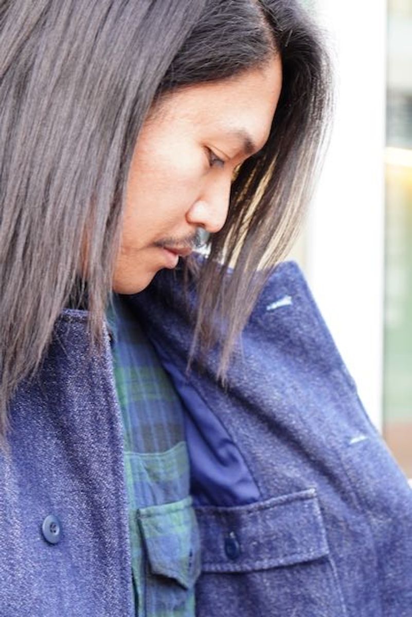 デニムコート＆ブラックウォッチでムード増 堀江一嘉 2枚目の写真