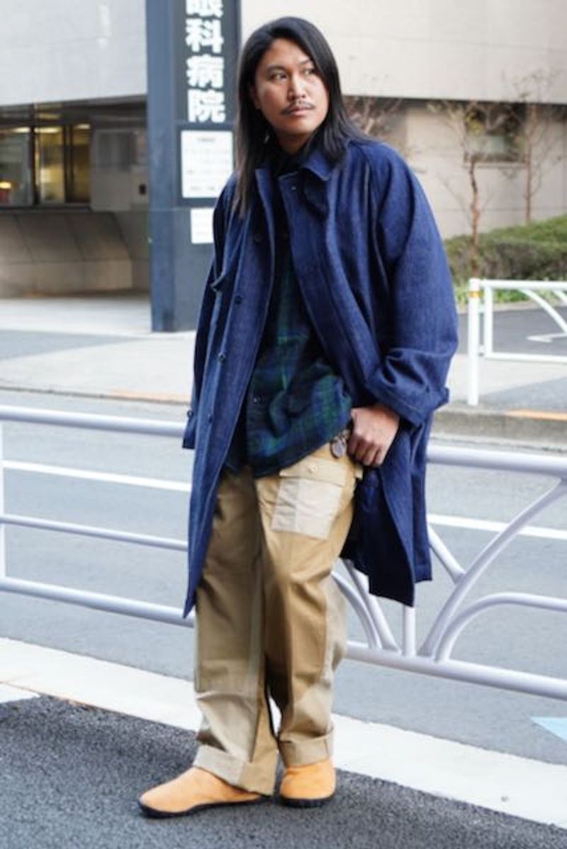 デニムコート＆ブラックウォッチでムード増 堀江一嘉
