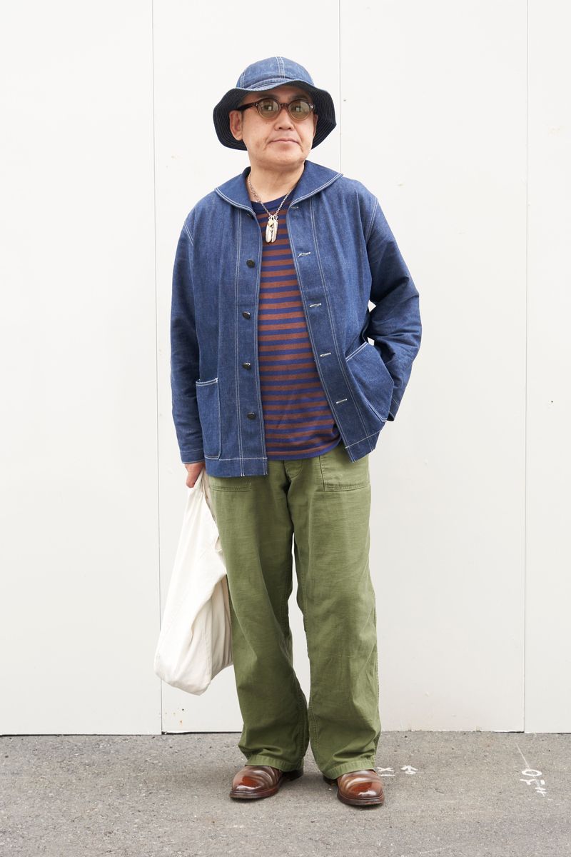 デニムJK×軍パンで作るきれいめミリタリー 相澤