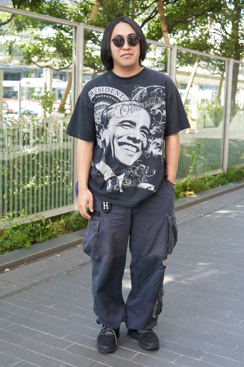 オバマTでブラックコーデにYes We Can あゆむ