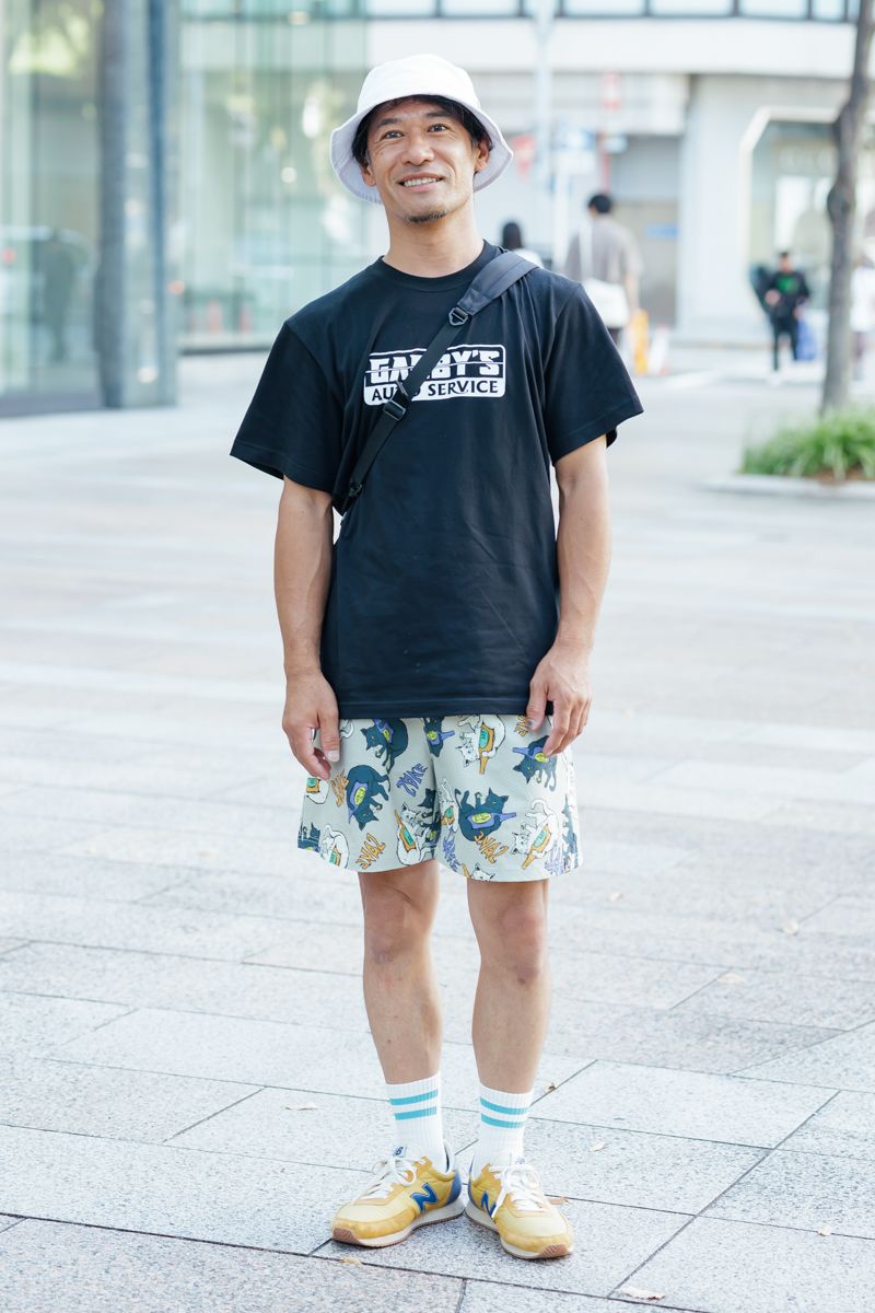 Tシャツ オリジナル  パンツ ゴースローキャラバン  シューズ ニューバランス  帽子 ニューエラ  バッグ ムーンアイズ  靴下 ゴースローキャラバン