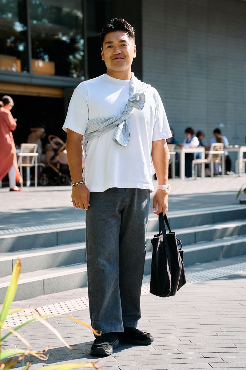 突然のポカポカ日。たすき掛けで垢抜ける 太田宜範