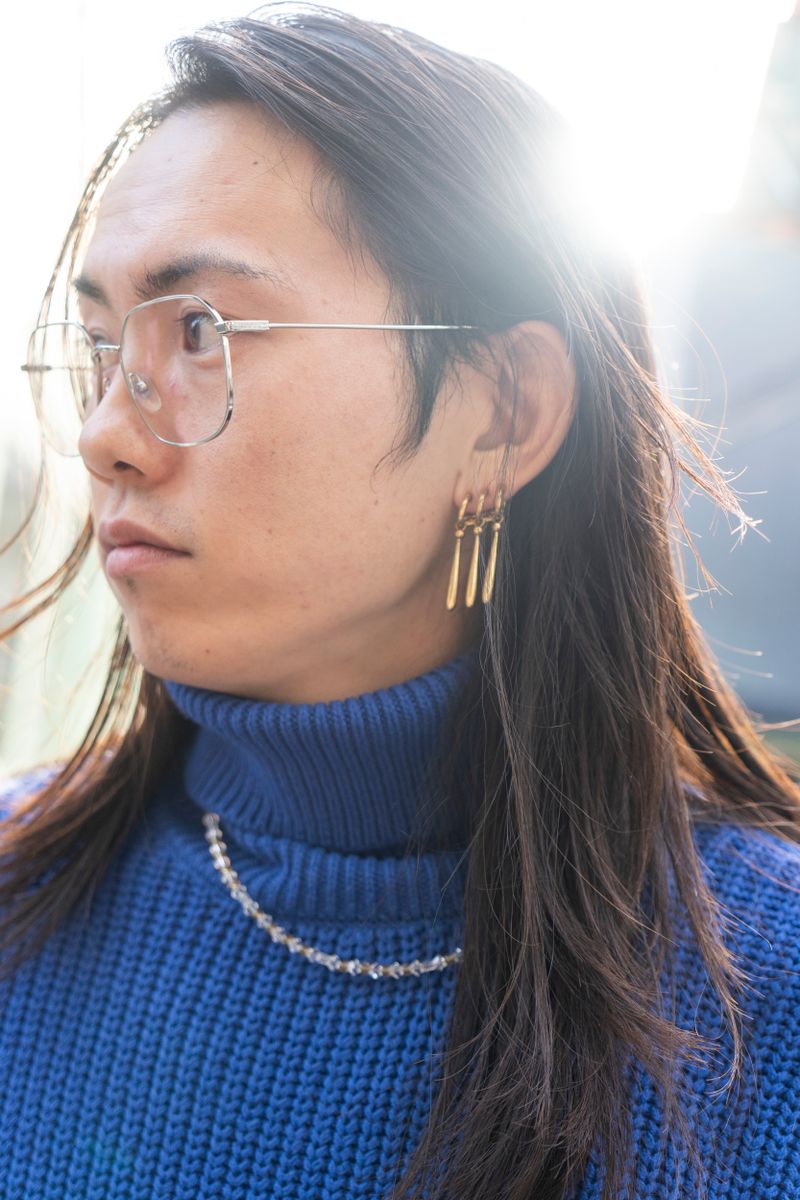 青×ピンク！大胆ワイドのモード系ニット術 s.k 3枚目の写真